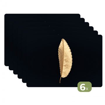 Sets de table - Silhouette de feuille d'or