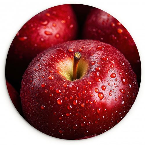 Tableau rond - Rouge - Pommes - Fruits