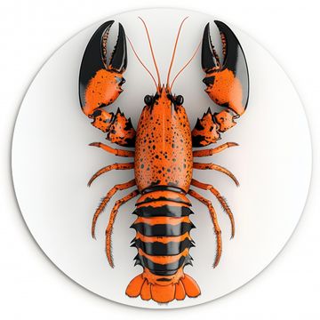 Tableau rond - Cancer - Noir - Orange - Blanc - Unique