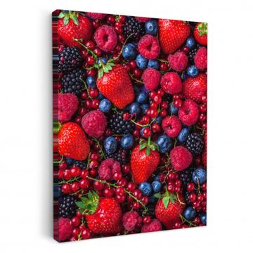 Tableau sur toile - Mélange de myrtilles et de fraises