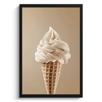 Glace - Glace à l'italienne - Crème - Corne - Beige