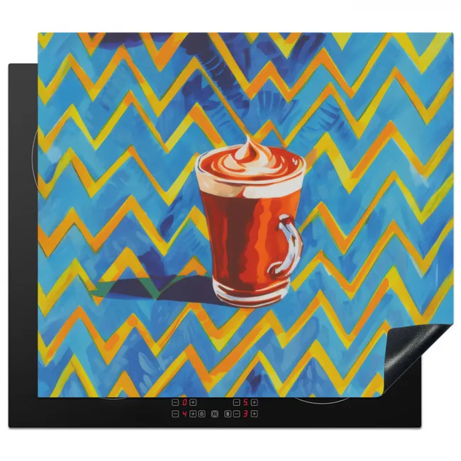 Vinyle de protection contre l'induction 3mm - Mug - Café - Zigzag - Crème fouettée