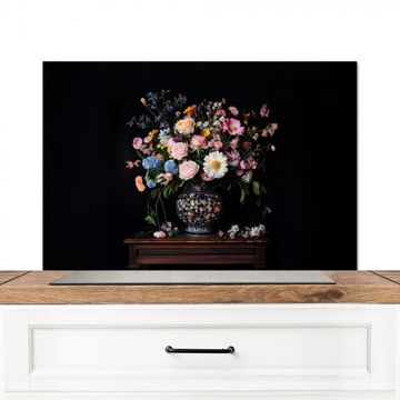 Fond de hotte - Vase à fleurs - Bois - Fleurs - Bouquet