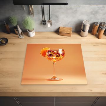 Protection plaque induction - Boisson - Orange - Paillettes - Disco
