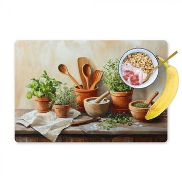 Sets de table - Pots - Herbes - Bois