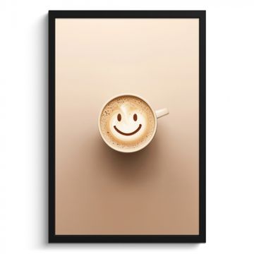 Cadre Photo - Café - Mousse de lait - Sourire - Beige