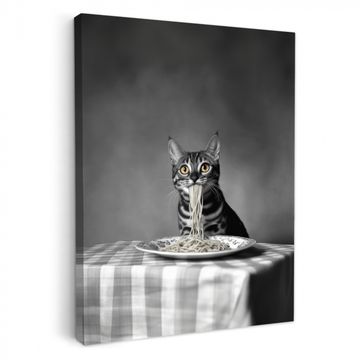 Tableau sur toile - Bengal - Chat - Nappe - Noir - Blanc - Animal