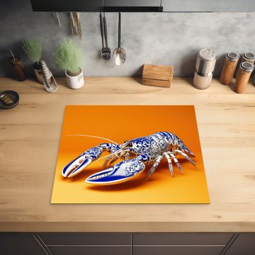 Protection plaque induction - Homard - Bleu de Delft - Bouclier - Dur - Orange