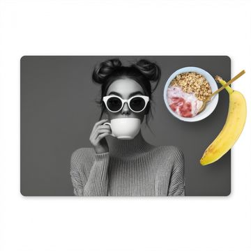 Sets de table - Femme - Café - Noir - Blanc