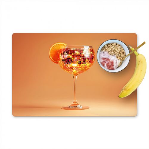 Sets de table - Boisson - Orange - Paillettes - Disco