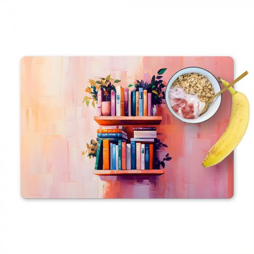 Sets de table - Étagères - Livres - Feuilles