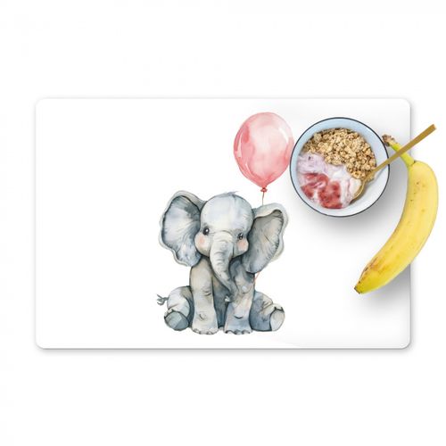 Sets de table - Eléphant - Bébé animal - Ballon rose
