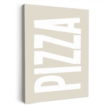 Tableau sur toile - Pizza - Décoration - Japandi - Blanc