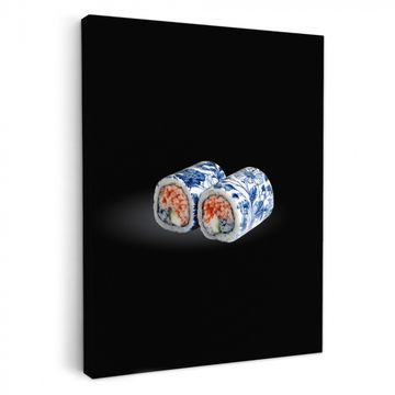 Tableau sur toile - Sushi - Bleu de Delft - Riz - Poisson - Elégant