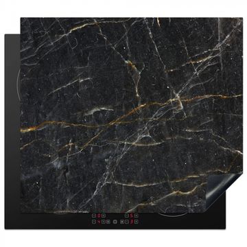 Protection plaque induction - Marbre - Noir - Or - Gris - Texture marbre