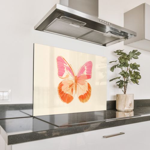 Fond de hotte - Orange - Papillon - Minimaliste