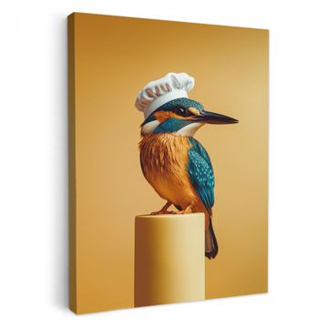 Tableau sur toile - Martin-pêcheur - Colonne - Toque - Oiseau