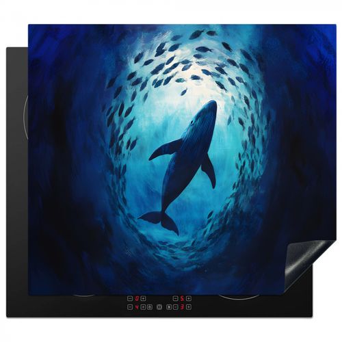 Protection plaque induction - Baleine - Poisson - Bleu foncé