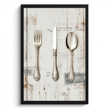 Cadre Photo - Argent - Couverts - Bois