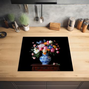 Protection plaque induction - Roses - Fleurs - Vase - Bouquet