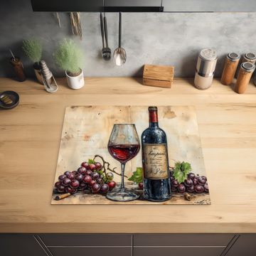 Protection plaque induction - Nature morte au vin et au raisin