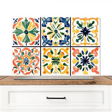 Fond de hotte - Espagnol - Carreaux - Céramique - Fleurs