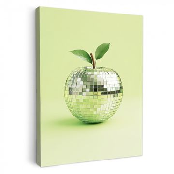Tableau sur toile - Vert - Disco - Décoration - Pomme