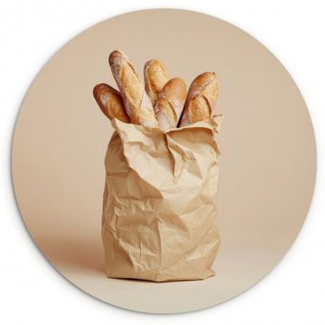 Tableau rond - Baguette - Pain - Baguette - Beige