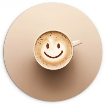 Café - Mousse de lait - Sourire - Beige