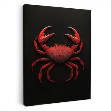 Tableau sur toile - Crabe - Rouge - Poissons - Crustacés