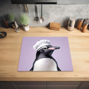 Protection plaque induction - Pingouin - Toque - Mignon - Violet