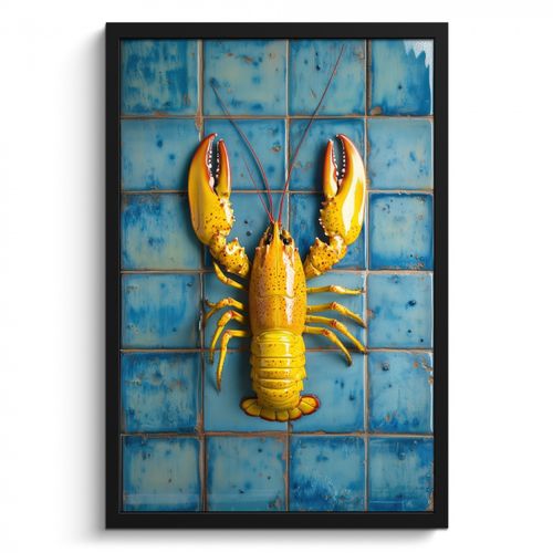 Cadre Photo - Cancer - Jaune - Bleu - Carreaux