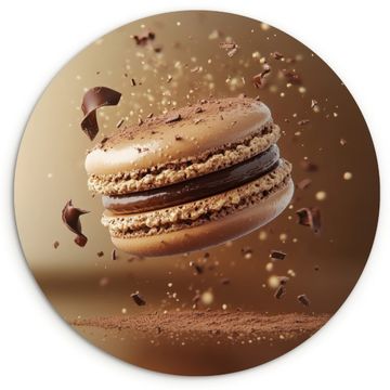 Tableau rond - Chocolat - Macarons - Alimentation - Bonbons