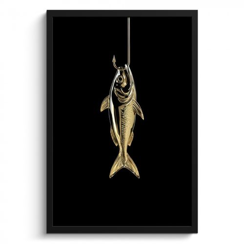 Cadre Photo - Or - Poisson - Crochet - Noir