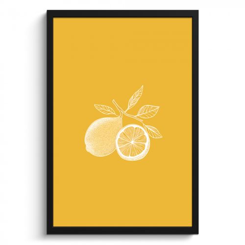 Cadre Photo - Citrons - Illustration - Minimaliste - Jaune