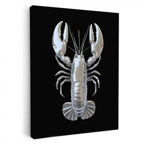 Tableau sur toile - Homard - Argent - Métallique - Luxe
