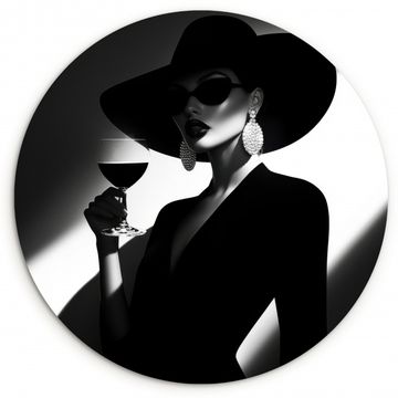 Tableau rond - Femme - Vin - Chic