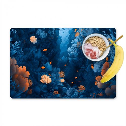 Sets de table - Récif corallien - Poissons - Océan - Bleu