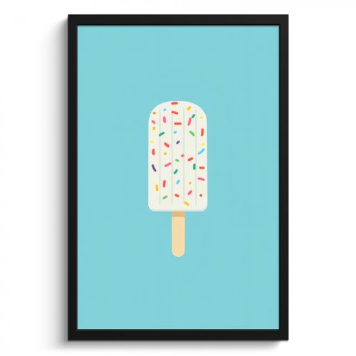 Cadre Photo - Glace - Bâton - Glaçons - Bleu clair