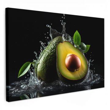 Tableau sur toile - Avocat - Légume - Feuille - Eau - Noir - Vert