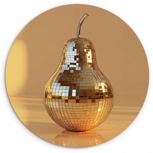 Tableau rond - Or - Disco - Paillettes - Poire