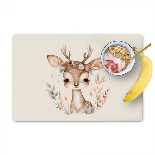 Sets de table - Cerf - Bohème - Fleurs - Animaux de la forêt