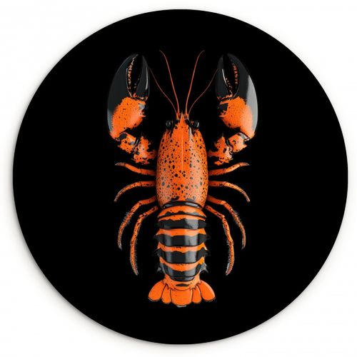Tableau rond - Cancer - Orange - Noir - Moderne