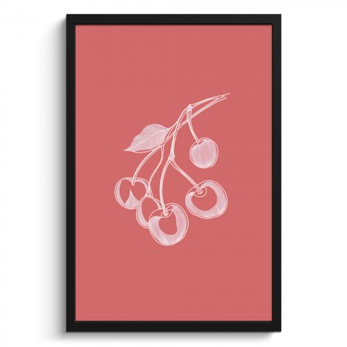 Cadre Photo - Illustration de ligne - Cerisier - Branche - Blanc
