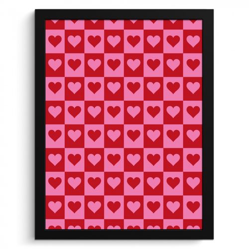 Rouge - Rose - Échiquier - Valentin
