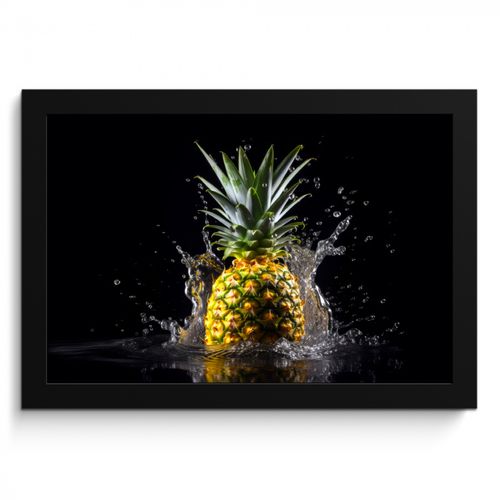 Cadre Photo - Ananas - Fruit - Eau - Plantes - Noir