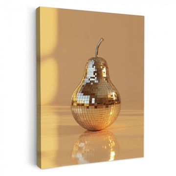 Tableau sur toile - Or - Disco - Paillettes - Poire