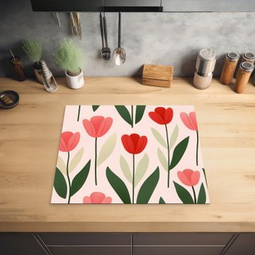 Protection plaque induction - Tulipes - Moderne - Rose