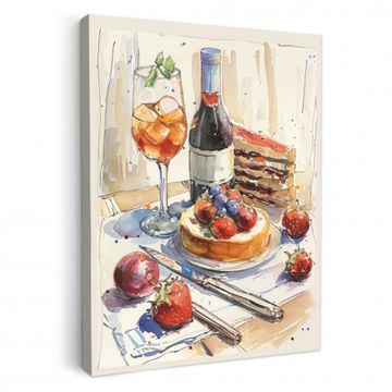 Tableau sur toile - Dégustation à l'aquarelle