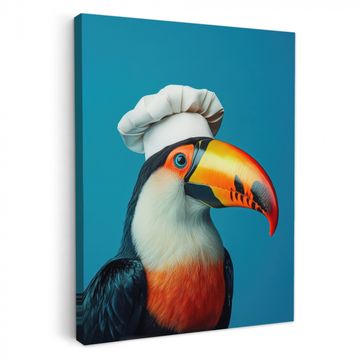 Tableau sur toile - Toucan - Perroquet - Oiseau - Toque